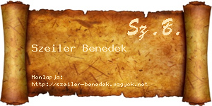 Szeiler Benedek névjegykártya